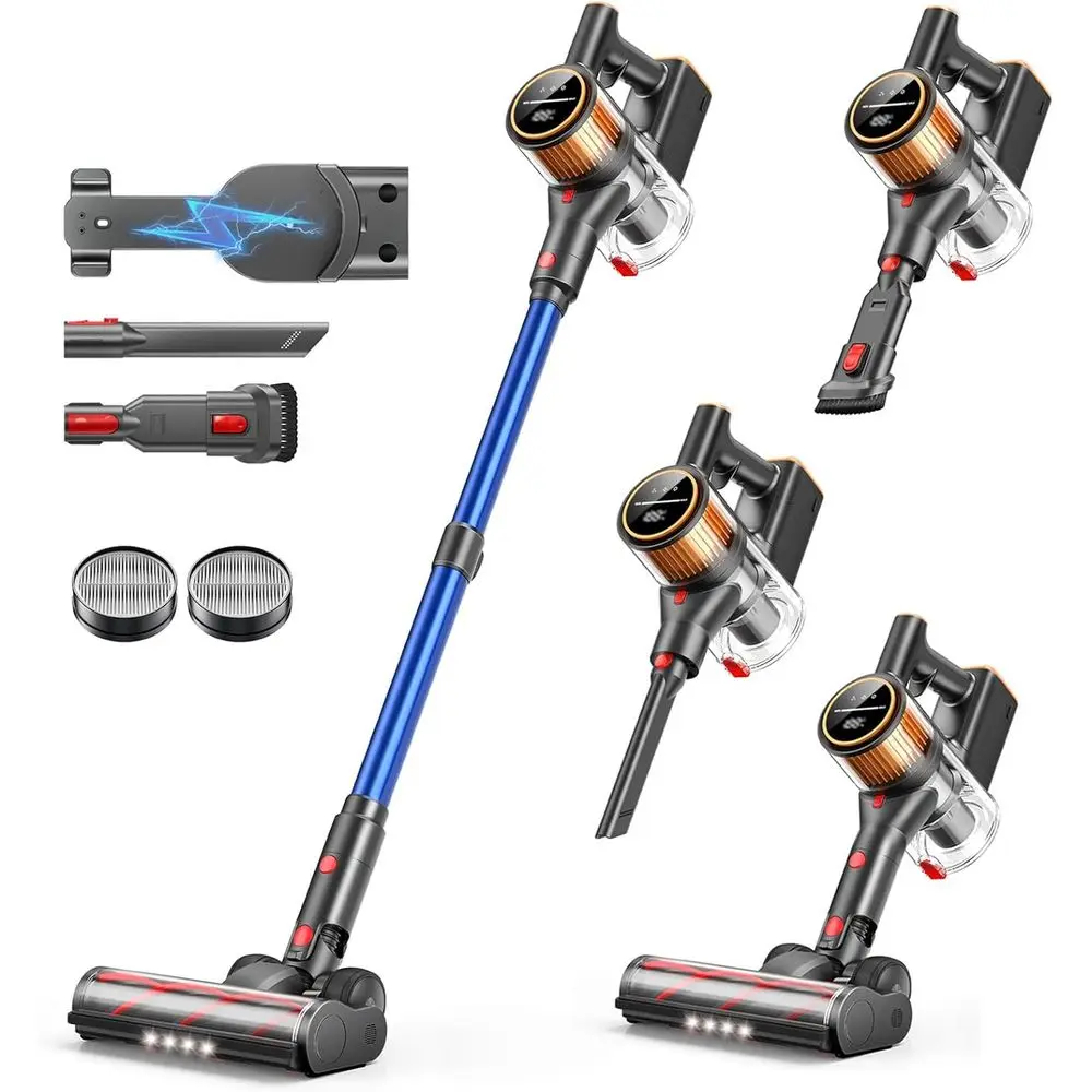 

45Kpa 550W 60Mins Vacuum Cleaners or Home, Stick Vacuum Rechargeable, Wall Mount Charging, Self-Standing, Household Vacuum or Pe