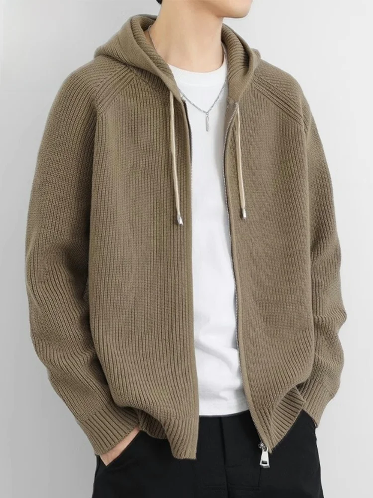 

Knitted Cardigan Coat Men's Casual Versatile Winter New Sle Thiened Long Sve Sweatirt Youth Faionable