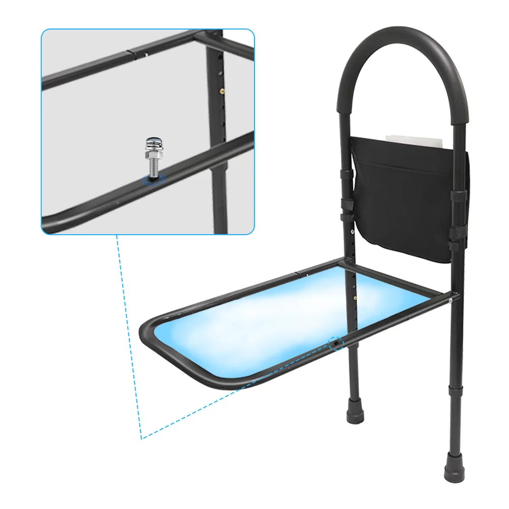 مصنع السكك الحديدية بجانب السرير، مقبض مساعد الوقوف، قضيب أمان للسرير قابل للتعديل لكبار السن #5