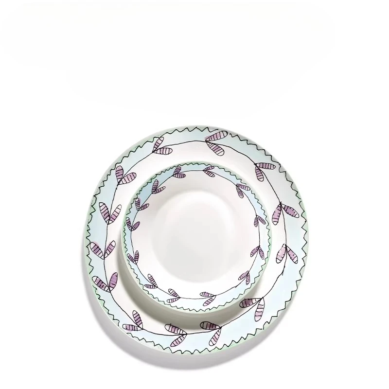 

Western tableware plates flower bone china steak plates