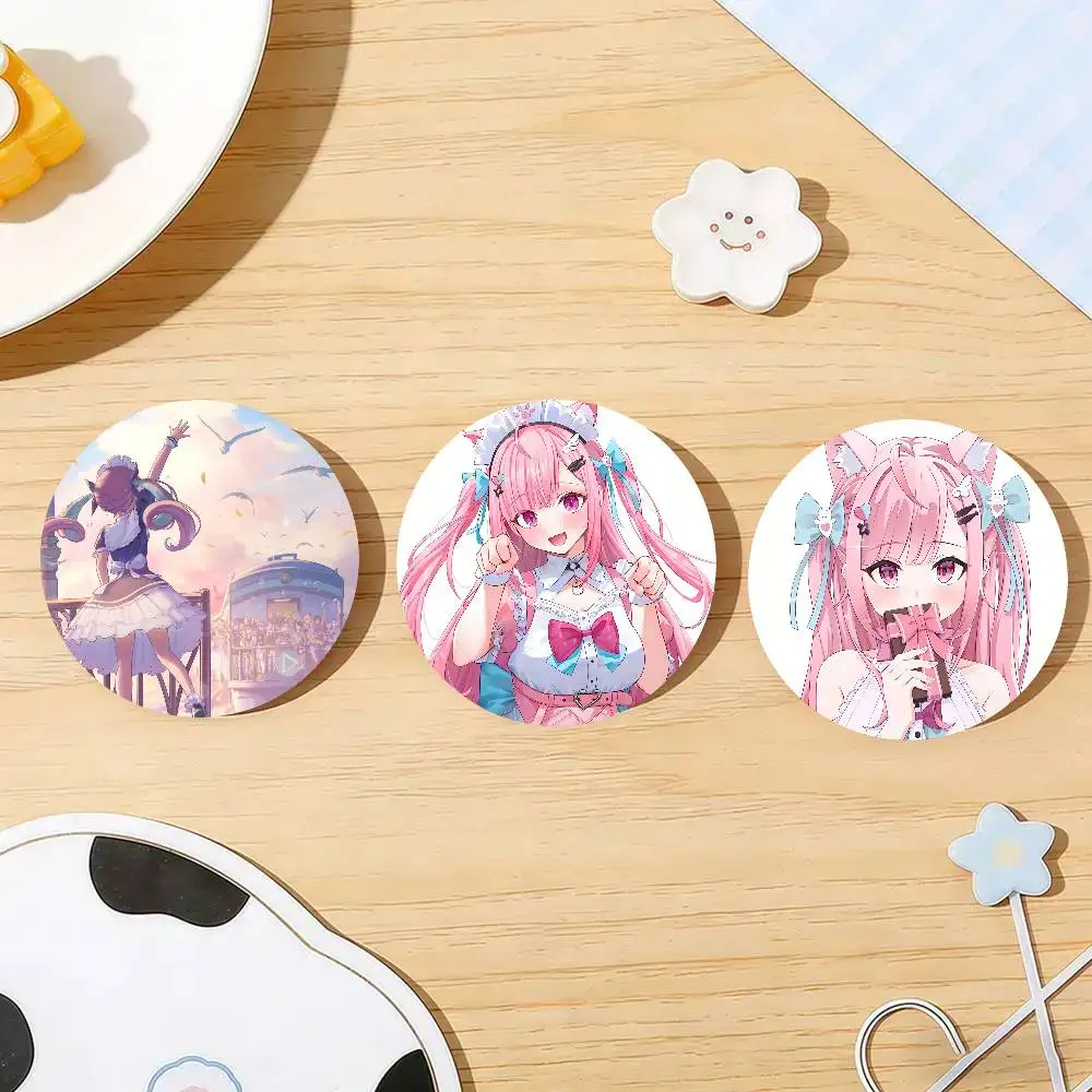 Virtual YouTuber Anime Y-Yuuki Sakuna Badge Tinplate Meme Round Brooch For Hat Bag Creative Lapel Jewelry Accessories Gifts