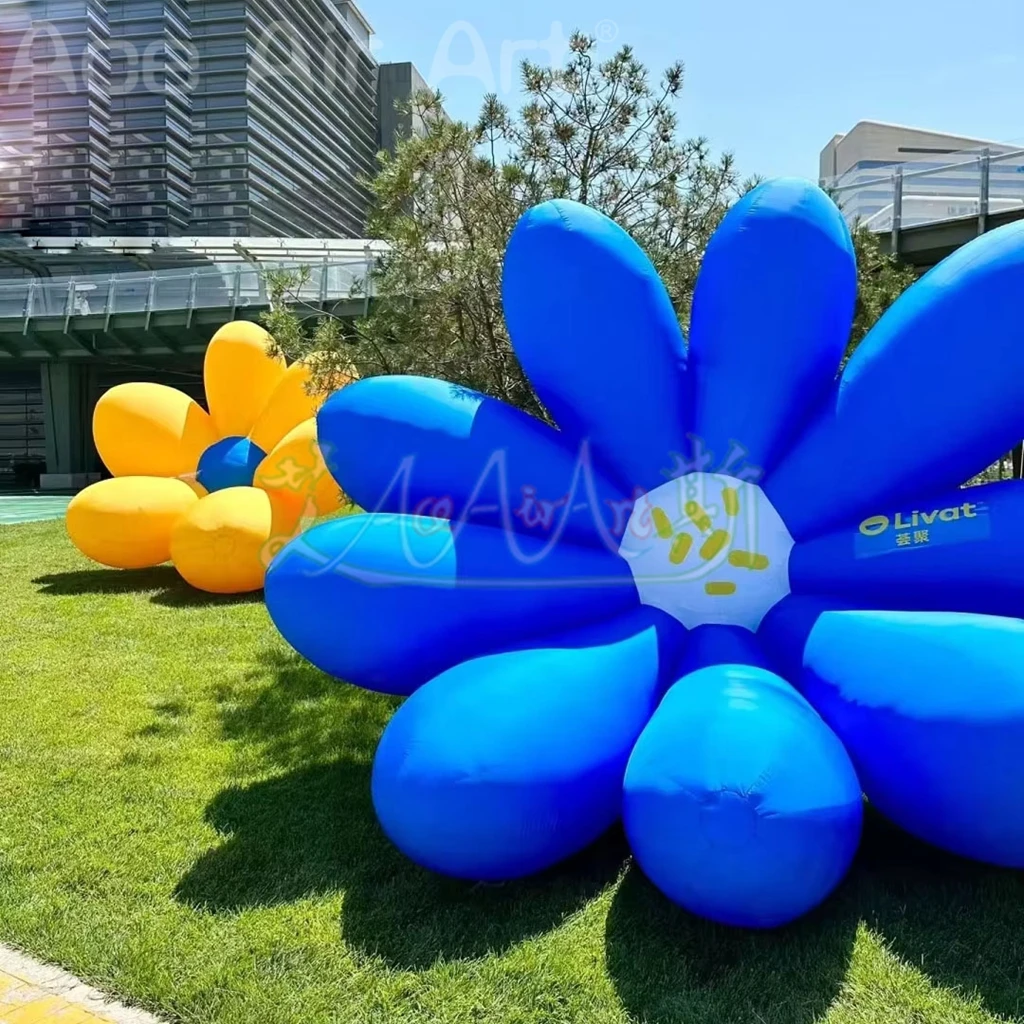 Colorful Inflatable Daisy Air Blow Cartoon Flower Garden Outdoor Wedding Exhibit Decoration Event Advertise Props