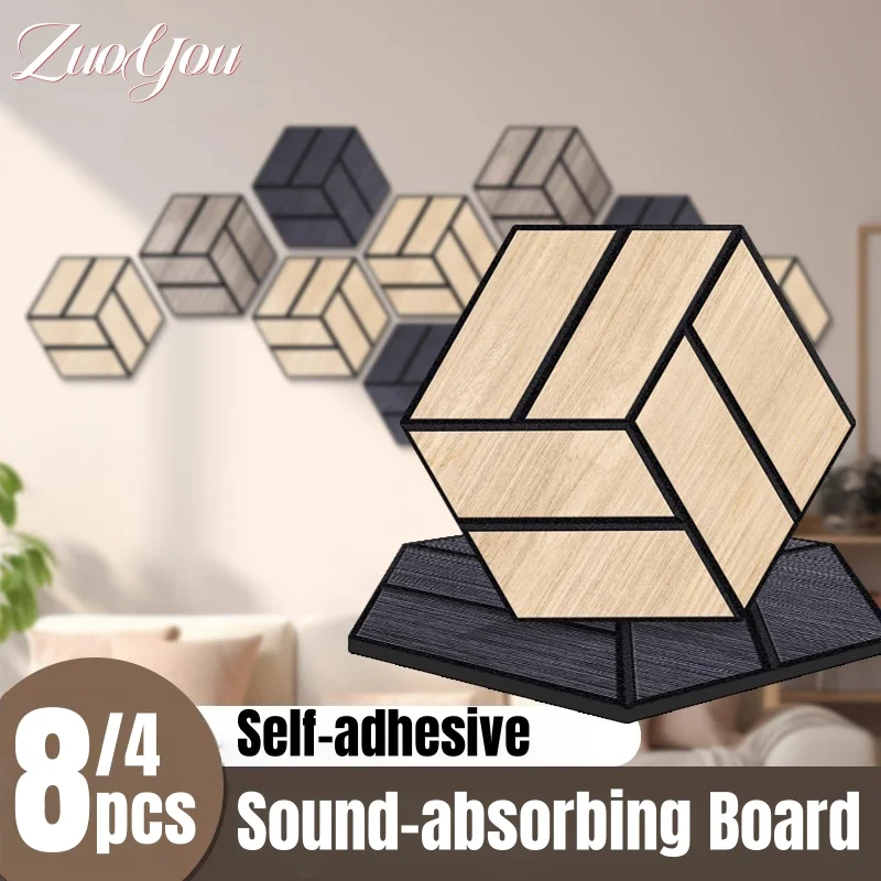 

Thicken Wood Grain Sound Insulation Noise Reduction Board with Adhesive Backing for Bedroom Living Room Soundproof Home Decor