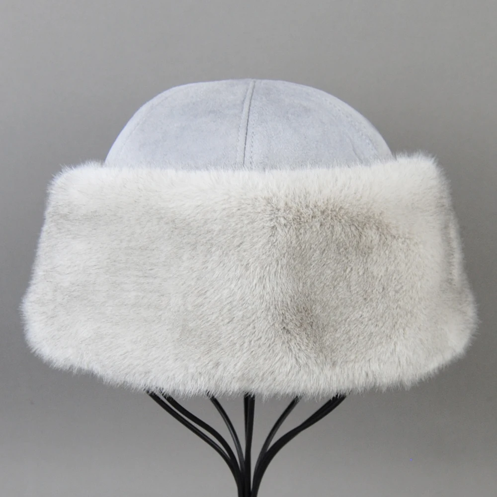 Hot Sale Faux Mink Fur Hat Winter Genuine Baseball Cap Russia Fashion Elegant Lady Warm Faux Fur Ball Straw Hat