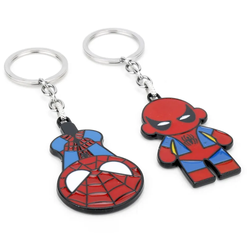 Miniso Anime Avenger Marvel Spiderman Metal Car Keychain Men Women Bag Pendant Keyring Creative Key Holder Birthday Gift