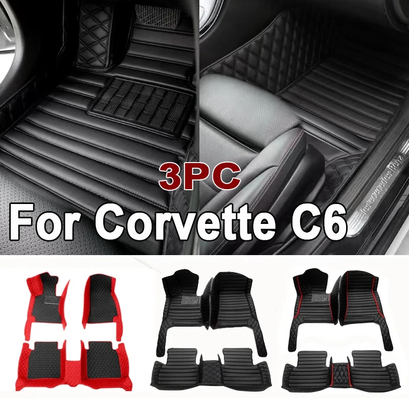 

Custom Automotive Car Floor Mats For Corvette C6 2005 2006 2007 2008 2009 2010 2011 Auto Luxury Leather Men Women Full Coverage