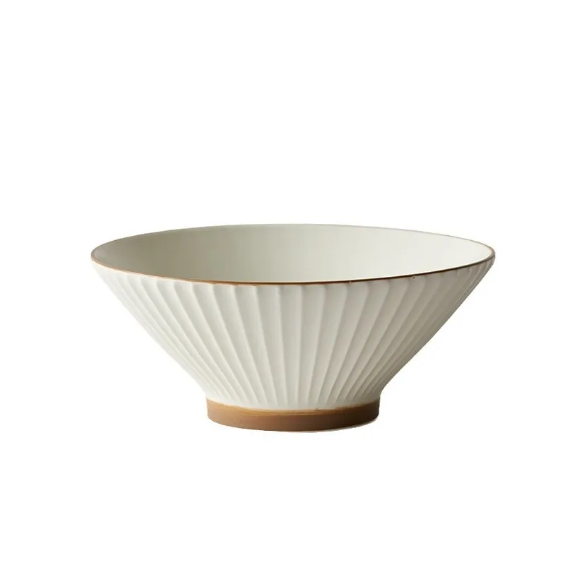 

Ceramic Ramen Bowl Pearl White Household Soup Bowl Creative Hat Bowl Restaurant Commercial High Value Powder