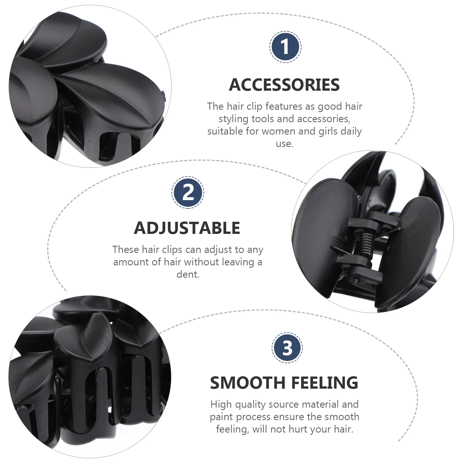 

2pcs Large Leaf Shape Hair Claw Clips Durable Acrylic Hair Claws Adjustable Ponytail Holders Styling Tools For Women Girls Daily