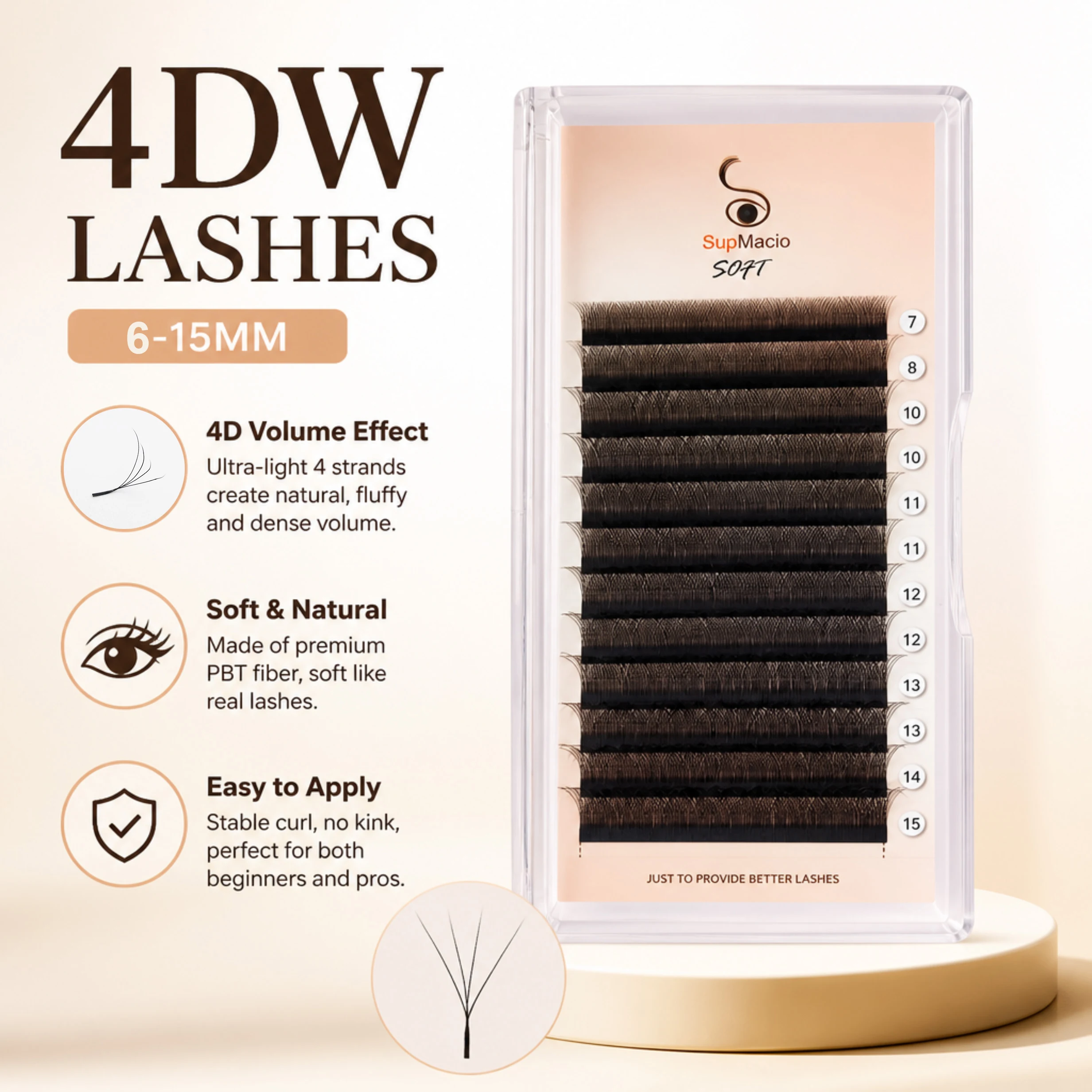 Supmacio 4D Clover Wimpern Extensions 0,07mm Mix Wimpern Bouque Draht W 4D Wimpern Verlängerung De Cil Wasserdicht Volumen wimpern extensions makeup wimpernverlangerung zubehör  wimpernverlängerung