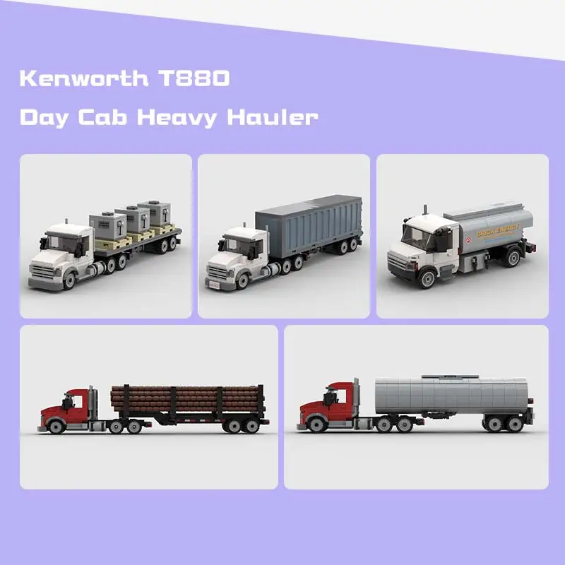 

T880 Day Cab Heavy Hauler Model Car Engineering Vehicle Model MOC Building Blocks Technology Bricks Toys Xmas Gifts