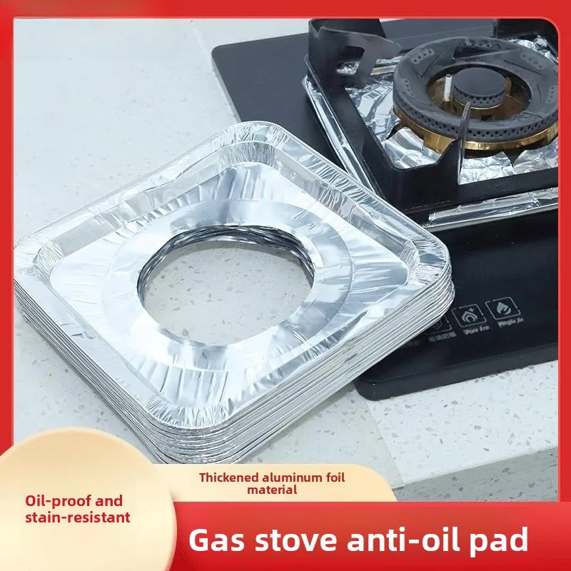 

Thiened Aluminum Foil Pad Gas Stove Oil Proof Mat Kitchen Gas Stove Protection Pad High Temperature Resistant Aluminum Foil...