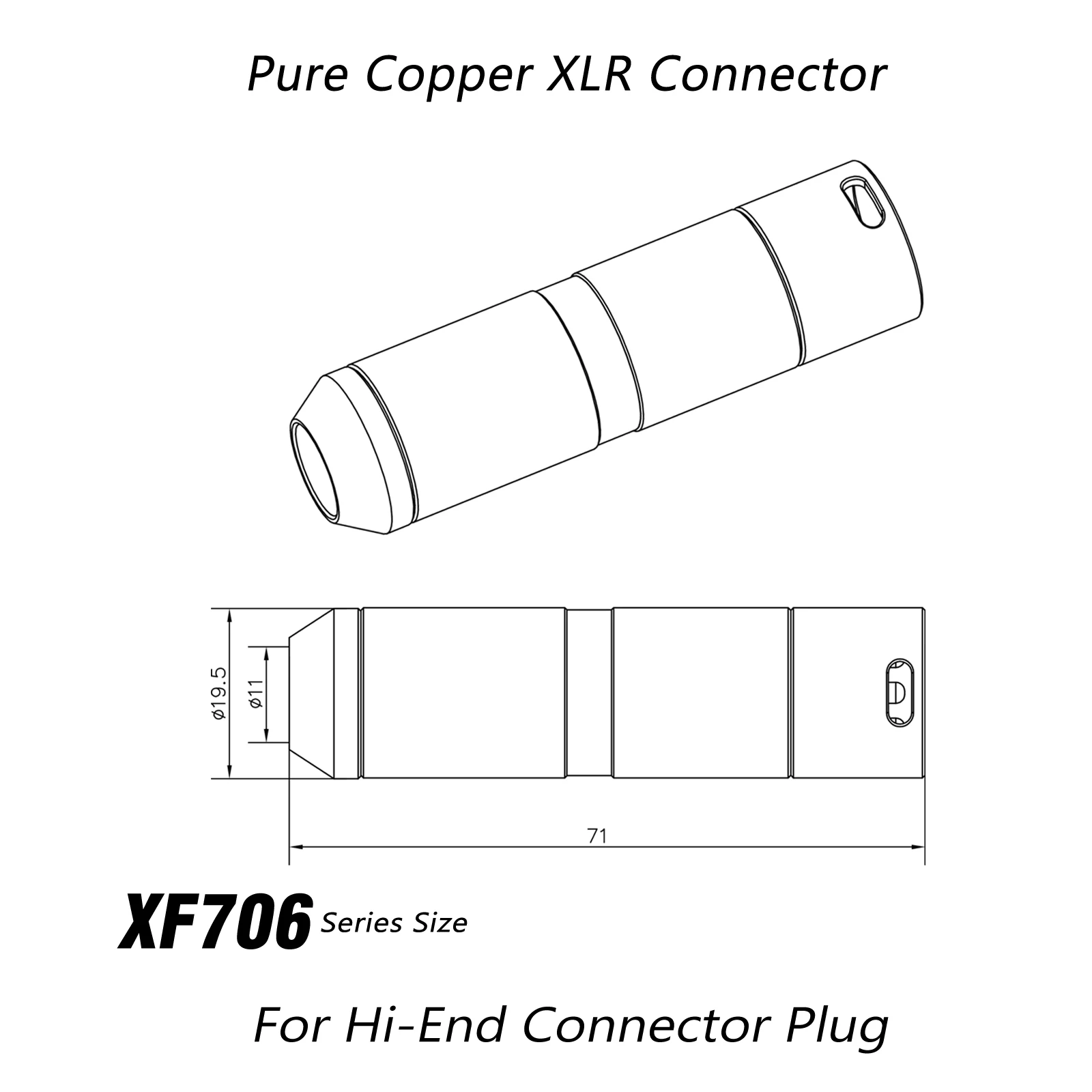 Monosaudio Reinkupfer Rhodium-beschichteter XLR-Stecker XMF706 3-PIN XLR-Steckverbinder Hifi Audio MIC Kabel Symmetrischer Steckverbinder – Detail 1