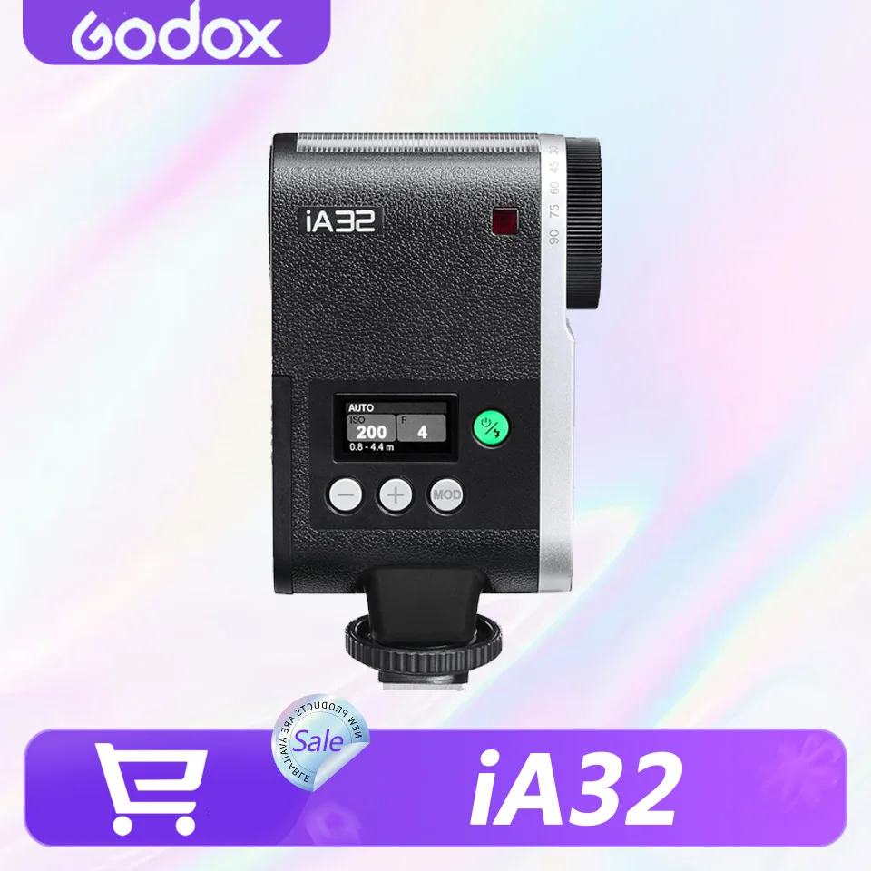 

Вспышка Godox iA32 Mini для камеры с автоматическим и ручным режимами, время перезарядки 2,5 с, универсальное крепление на кронштейн для фотосъемки
