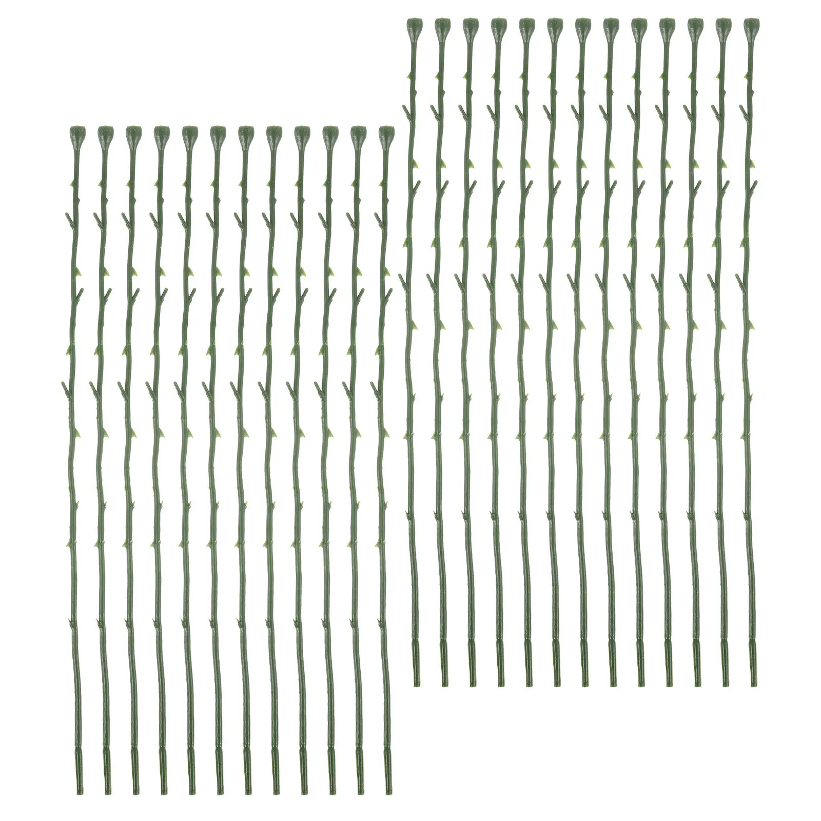 

50Pcs Artificial Rose Stem Plastic Iron Wire Green Floral Stem Wire DIY Flower Arrangement Crafts Handmade Material