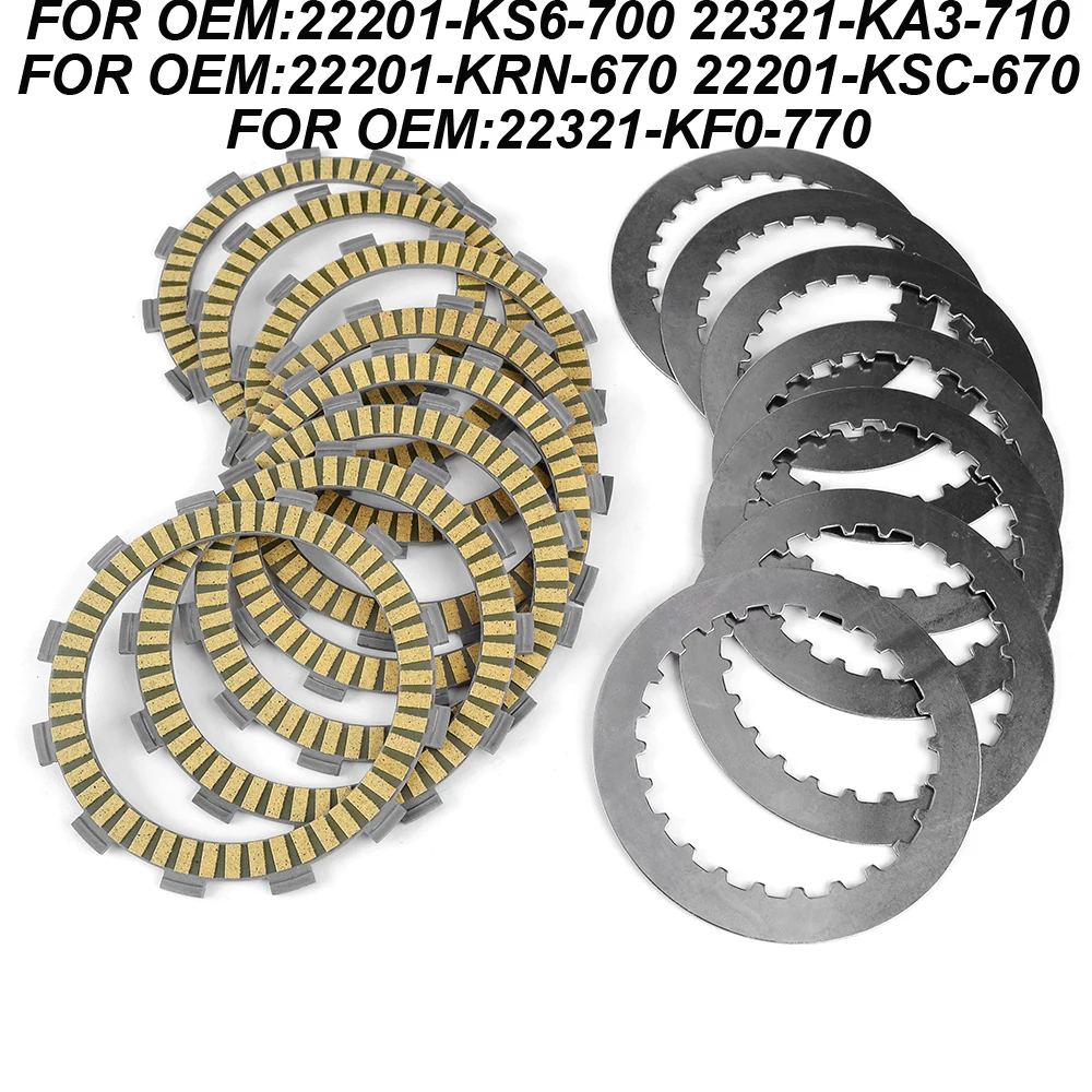 

Motorcycle Clutch Friction Plates For Honda CRF250R 2004-2010 CR125 RY/R1/R2/R3 R4/R5/R6/R7 22201-KS6-700 22321-KA3-710