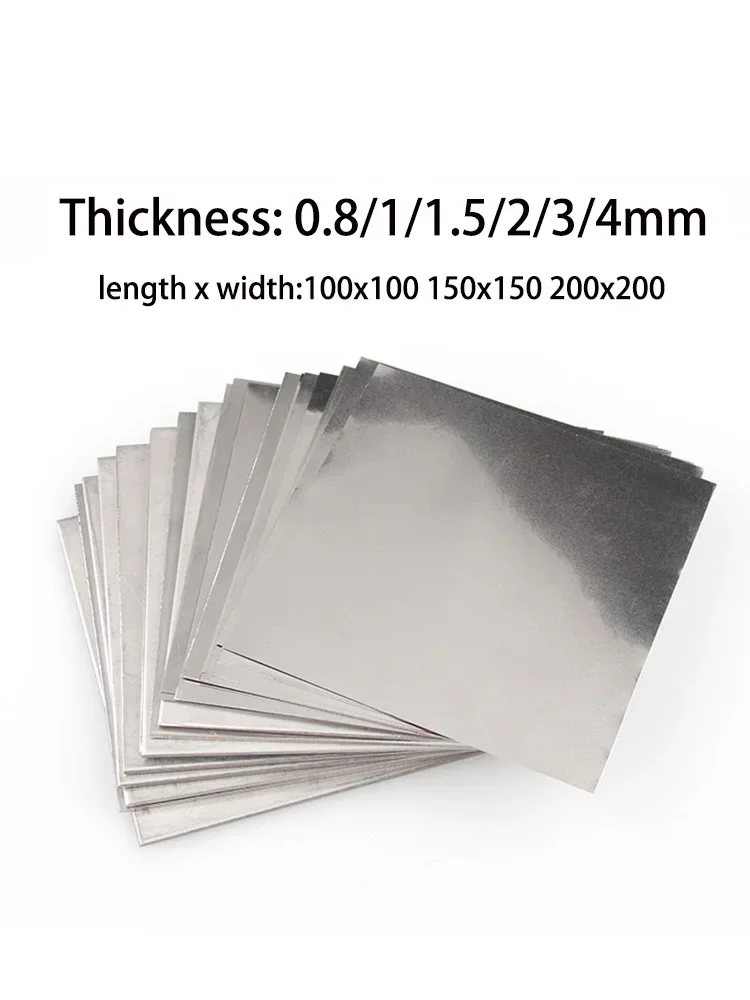 Square Sheet Plate A2 304 Stainless Steel Thickness 0.8/1/1.5/2/3/4mm Flat Brushed Metal Polished Plate 100x100 150x150 200x200