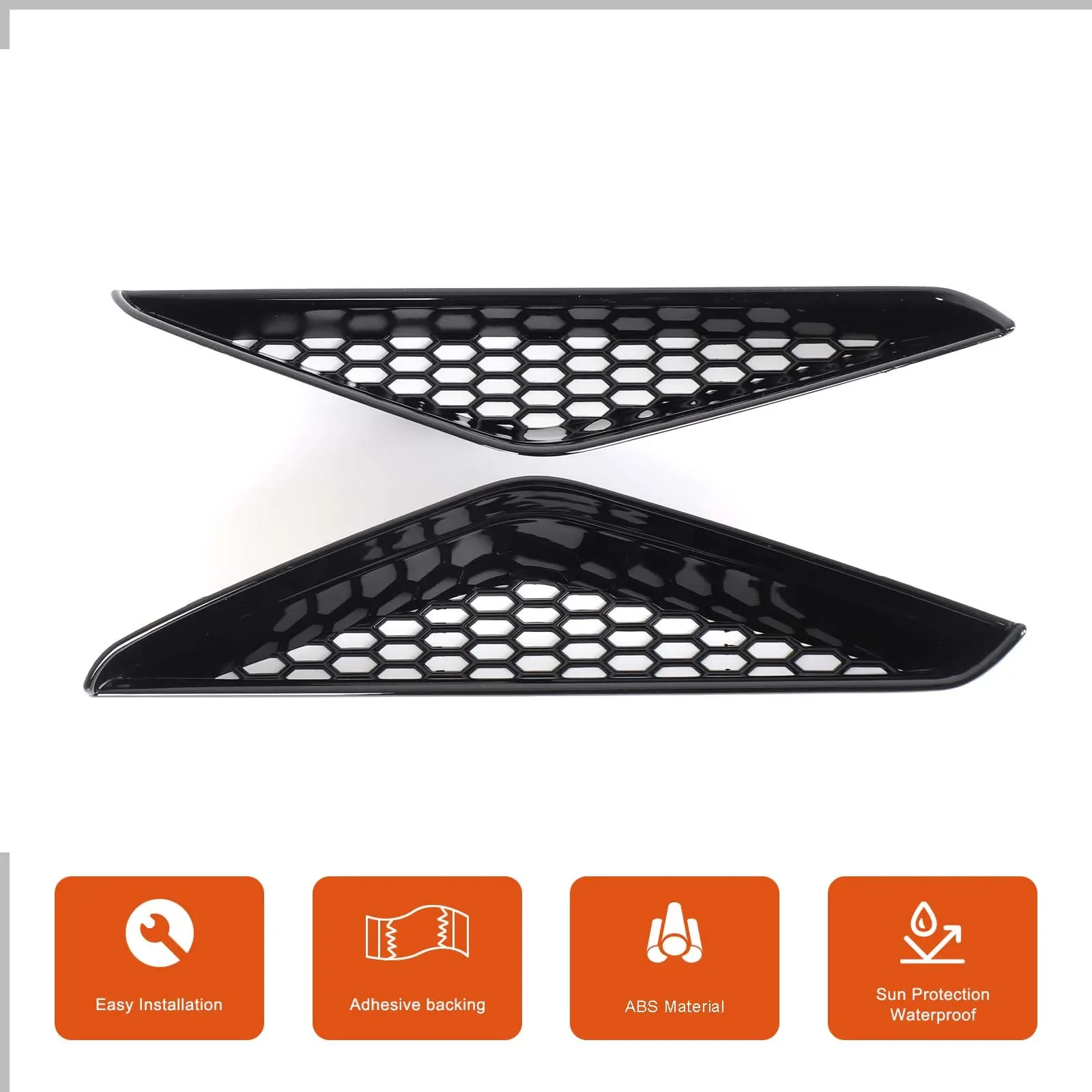 

2Pcs ABS Black For BMW ix 2022-2024 car front bumper side vent grille decorative frame sticker exterior protection accessories