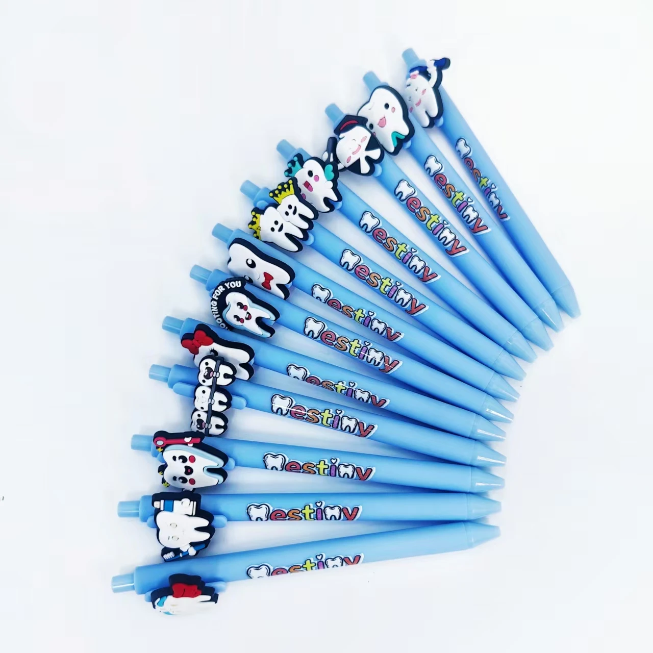 8 قطعة/10 قطعة سلسلة أسنان يوم الأسنان العالمي أقلام حبر جاف مميزة لهدايا المكاتب #4