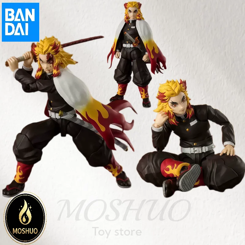 In Stock Bandai SHF Demon Slayer Rengoku Kyojuro Flame Pillar Action Figure Collectible Gift