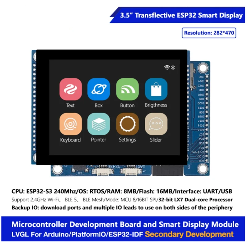 3.5 Inch Transflective TFT LCD 240X320 320X480 ESP32 S3 Board Dual Core LVGL HMI 16M Flash Ardu-ino WIFI&Bles LCD TFT Module