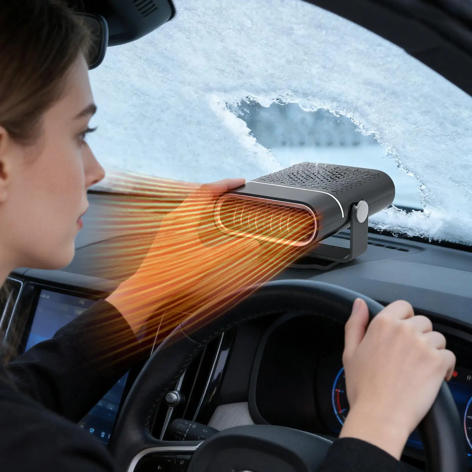 Car Heaters For Vehicle 150W Fast Warmer 360 Degree Rotation 12V Portable Car Heater And Defroster For Indoor Outdoor Garage