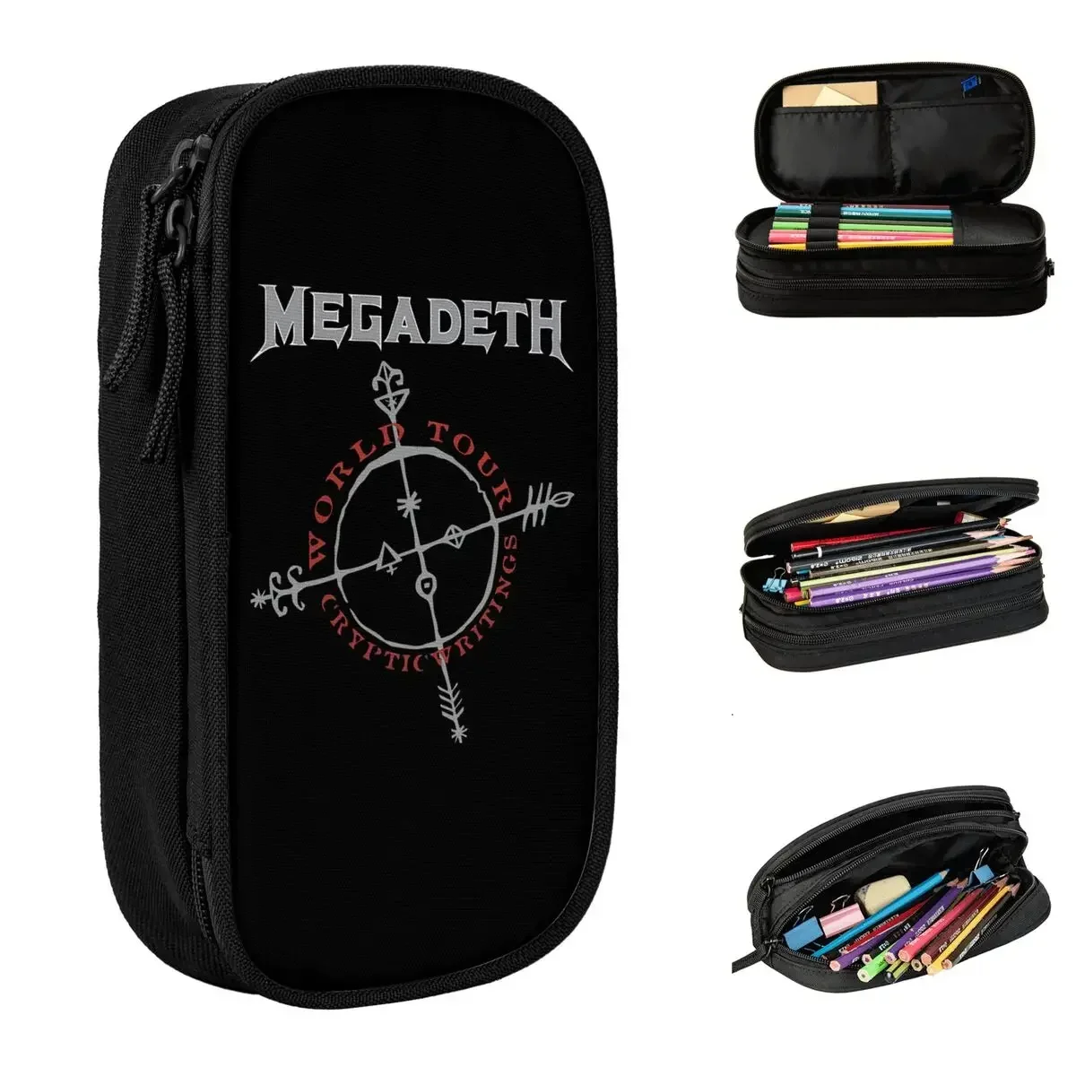 

New Megadeths Music Pencil Cases Pencil Pouch Pen Holder Kids Large Storage Bag Students School Gifts Stationery
