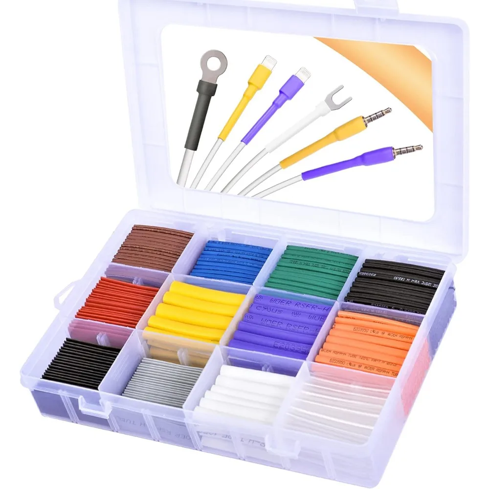 

Heat Shrink Tubing Kit 650pcs 21 Ratio Colored Assortment for Wire Insulation