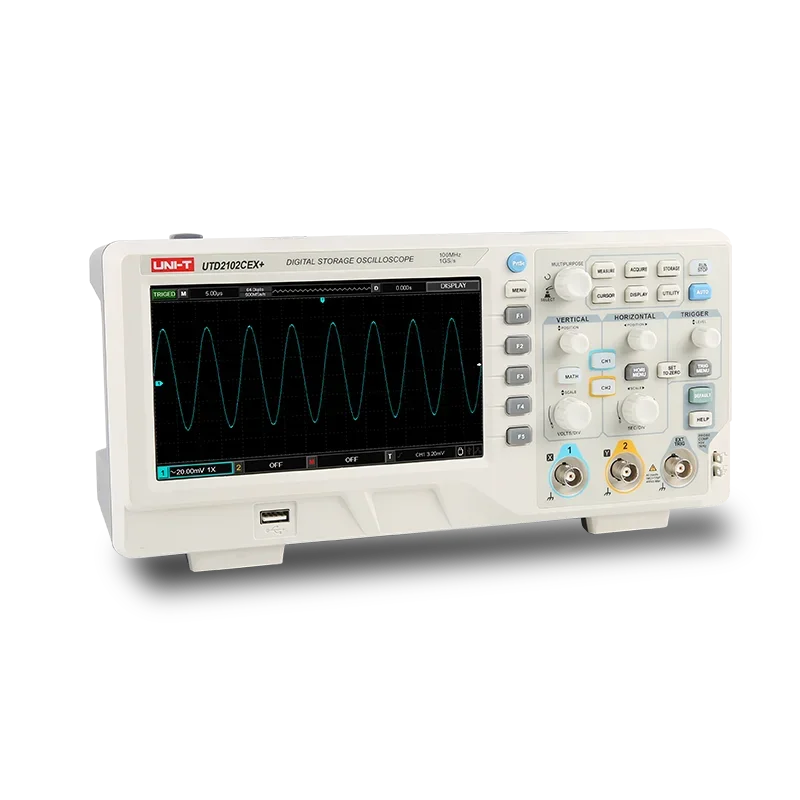 

UNI-T UTD2102CEX+ Digital Desktop Storage Oscilloscope 100MHz Bandwidth 1GS/s Sample Rate USB Communication,