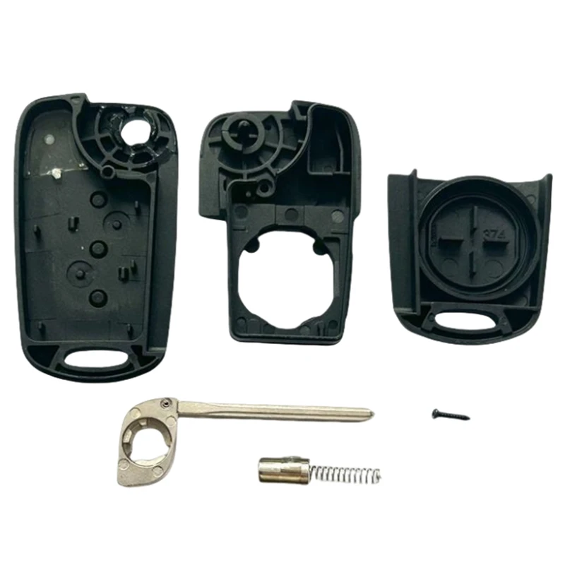 FLYBETTTER 5個入り OEM 2ボタン交換用キーケース フリップ折りたたみ式リモートキーシェル キア ピカント用 HY22ブレード付き