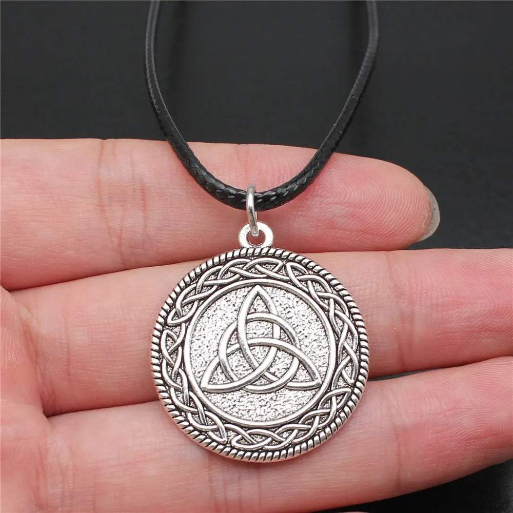 Necklace Leather Chain 45Cm Hexagram Celtic Talisman Amulet Clearance Sale Jewelry