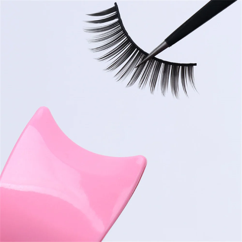 Pinças de cílios falsos, Lash Assist Applicator Tool, Lashes Extension Clip, Eye Makeup Wear, Ferramentas adesivas, 2Pcs