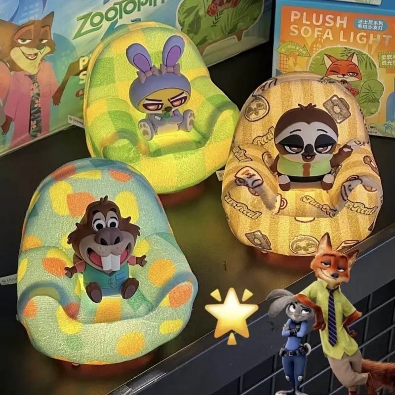 

Аниме Zootopia 2: Плюшевая светящаяся фигурка для дивана, серия Vinyl Doll Blind Box — Ник и Джуди, светящиеся настольные украшения, игрушки с USB-зарядкой