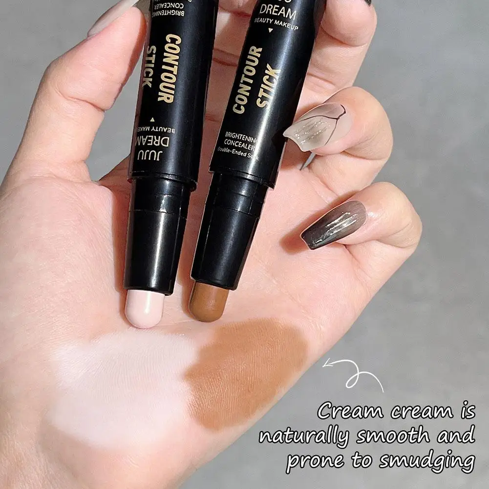 2 in 1 Double Head Highlighter Face Contouring Bronzers Stick Concealer Concealer Make 3D Contour Pen Corrector Highlighter J6F8