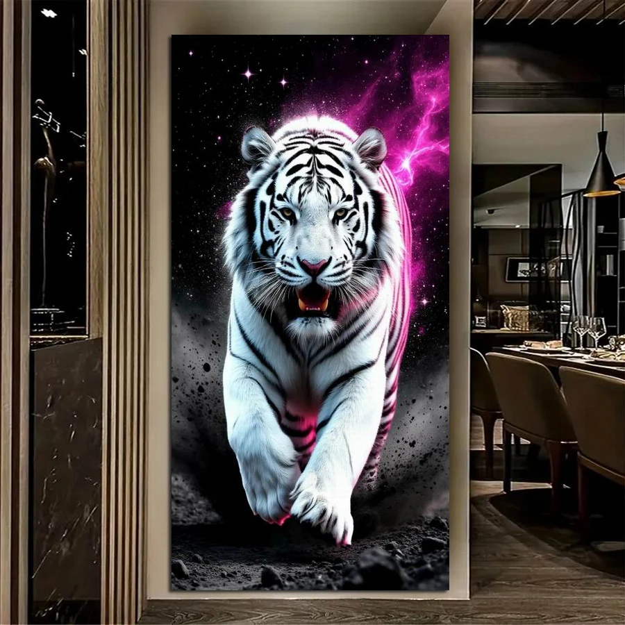 

Черно-белый тигр, сделай сам, алмазная живопись, новая коллекция, животные, большой размер, полная мозаика, вышивка, картина, Настенный декор