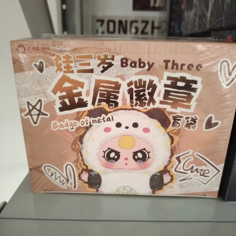 

40pcs/Box Baby Three Metal Badge Blind Box With Number Trendy Play Genuine Cute Cartoon Brooch Small Gift For Party