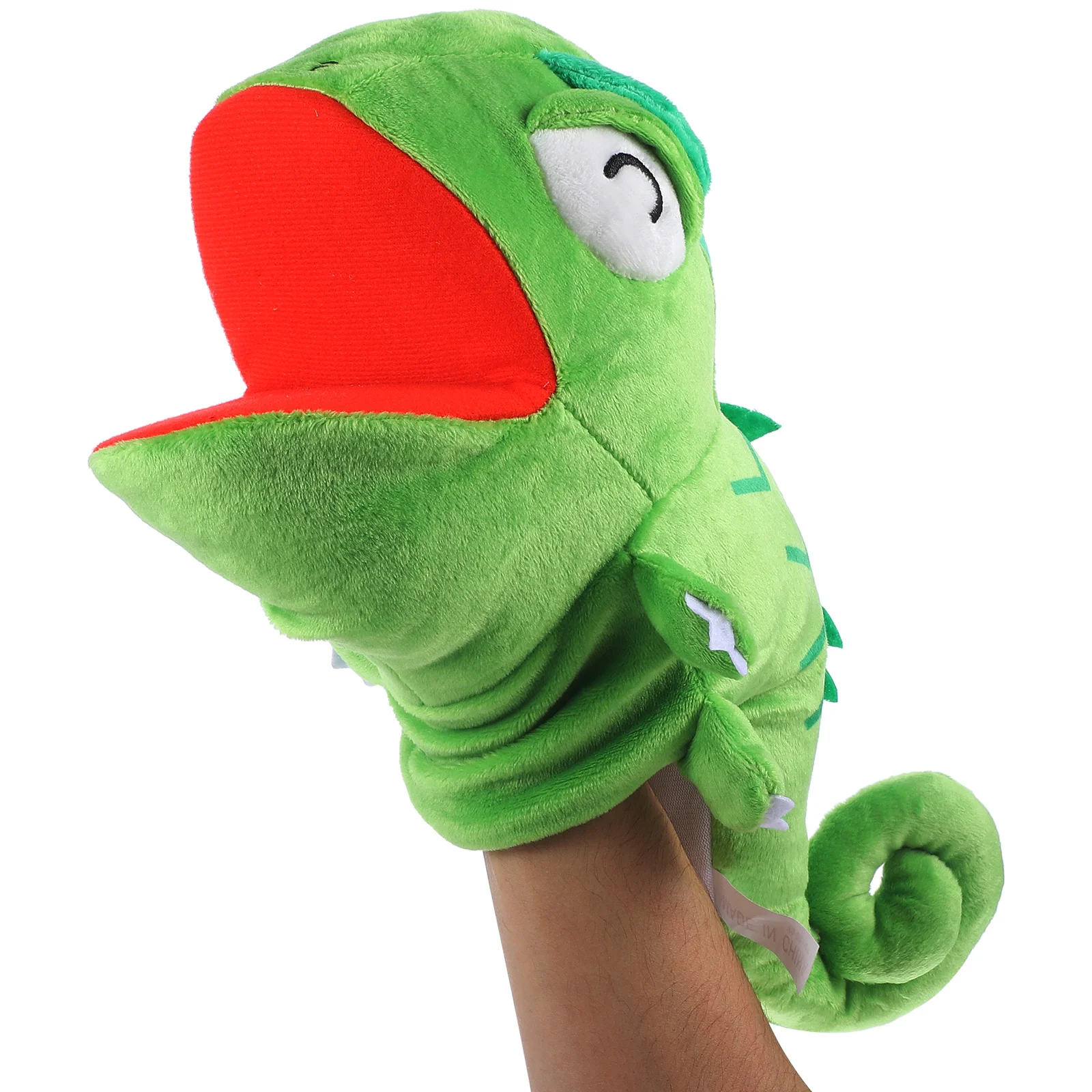 Marioneta de mano de lagarto para niños, muñecas para bebés, juguete móvil para reptiles, juguetes de figuras de algodón con boca de Animal de peluche