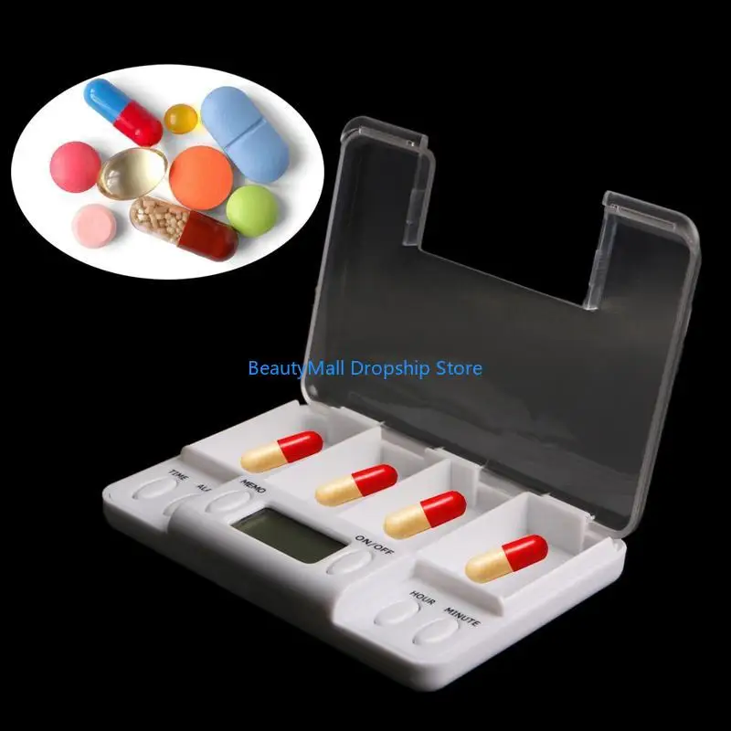 40JD Pills Reminder Alarm Timer Electronic Box for Case 4 Grids