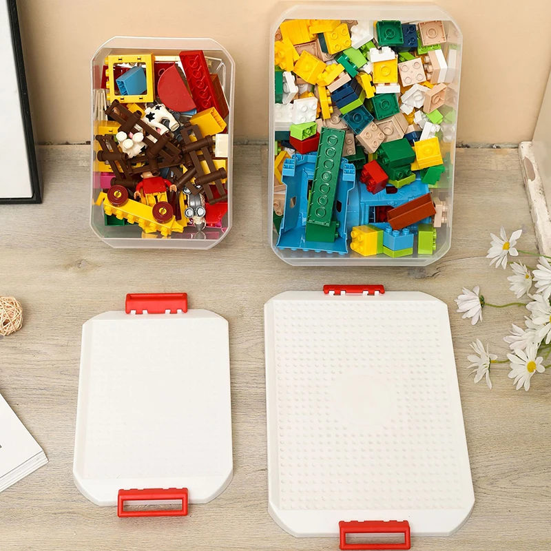 Bambini Building Block Storage Box Toys Organizer impilabile Block Case Container libri supporto stazionario articoli vari Snack Container