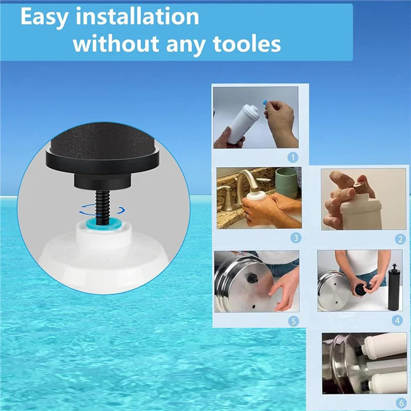 ABFY-4X Black Replacement Water Filter,Replacement Compatible With Gravity Countertop Purification Elements