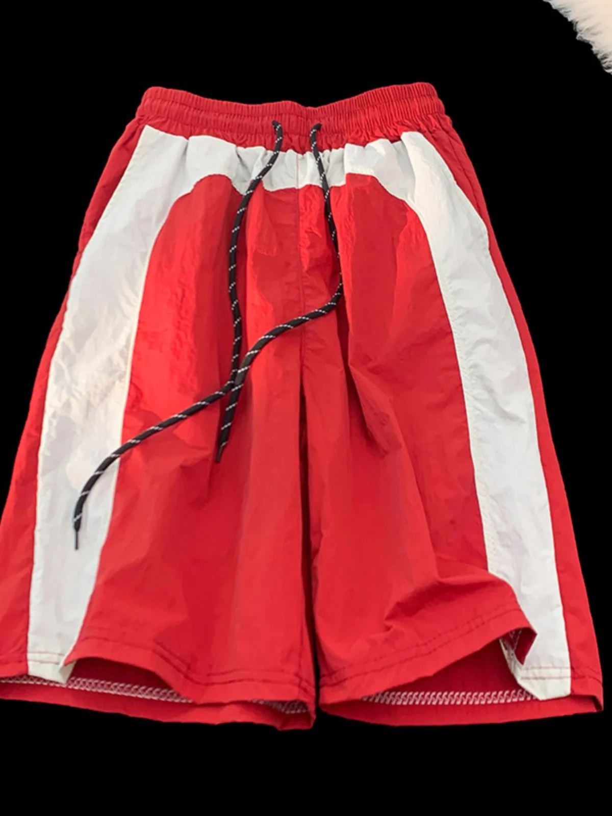 

Новые летние свободные мужские шорты-карго цвета арбузной мякоти, повседневные, в уличном стиле, модные, свободного кроя, длиной до колена