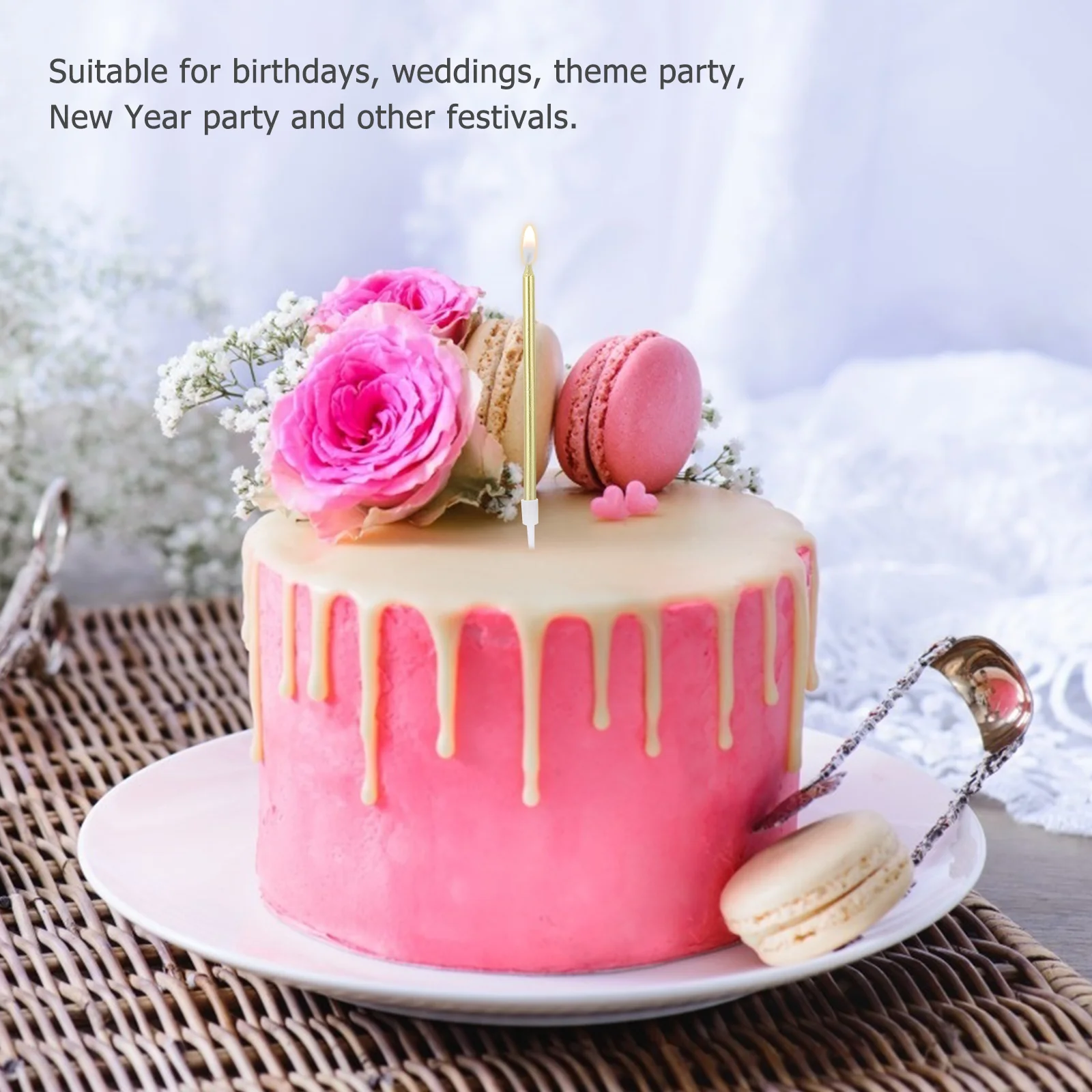 36pcs Premium Celebration Candles Practical Dessert Candles Baking Cake Candles Birthday Cake Long