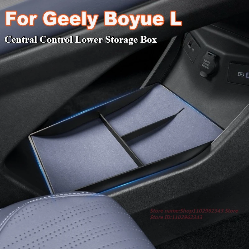 

For Geely Boyue L 2024 Central Control Lower Storage Box Separate Layer Organize Storage Car Interior Modified Accessories