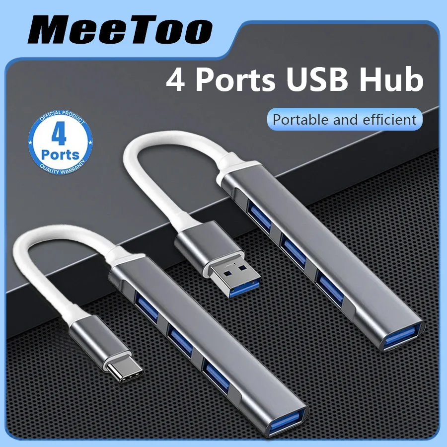 4Port USB 3.0 Hub USB Hub High Speed Type C Splitter 5Gbps For PC Computers Accessories Multiport HUB 4 USB 3.0 2.0 Ports