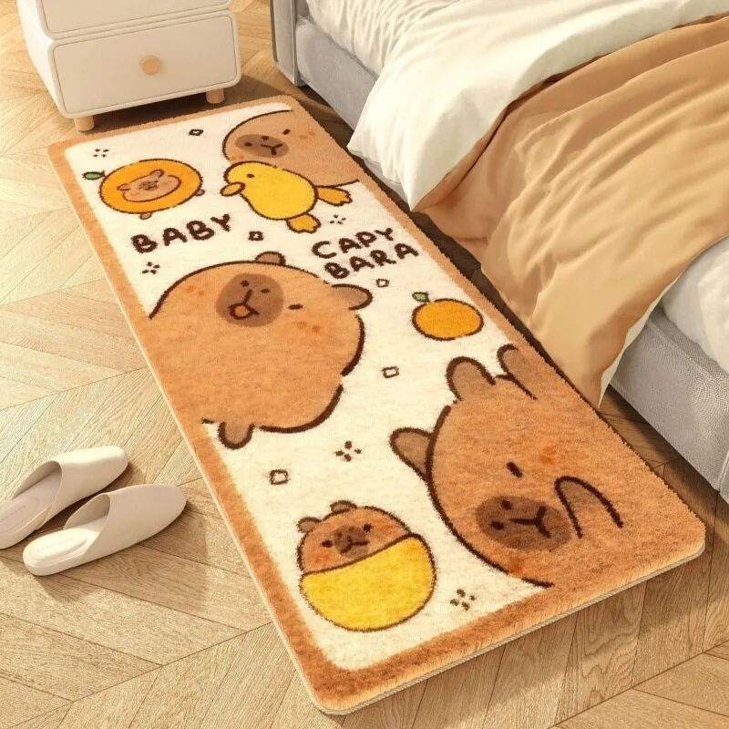 Bedroom Carpet Soft Fluffy Comfortable Floor Mat Cute Cartoon Capybara Rug Bedside Rugs Sweet Girl Home Decoration Mats Ковер
