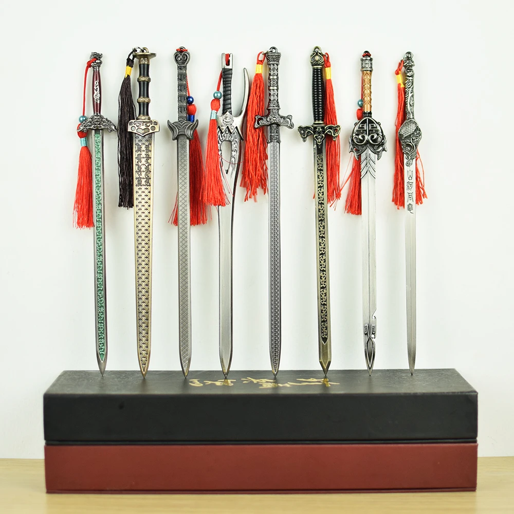 Metal Letter Opener Sword With Holder Collection Cosplay Sword ModelChina Emperor Swords Boy Sword Weapon Toys Weapons