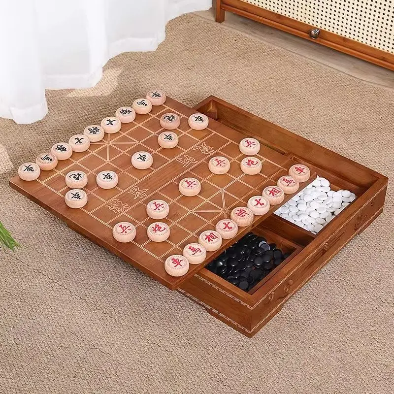 High-end solid wood Chinese chess with chess board, Go backgammon all-in-one
