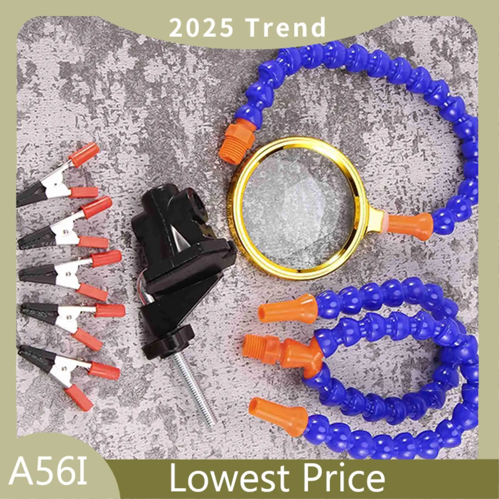 

ABDD Bench Vise Table Clamp Soldering Station With 5Pc Flexible Arms Soldering Iron Holder Pcb Welding Repair Third Hand Tool