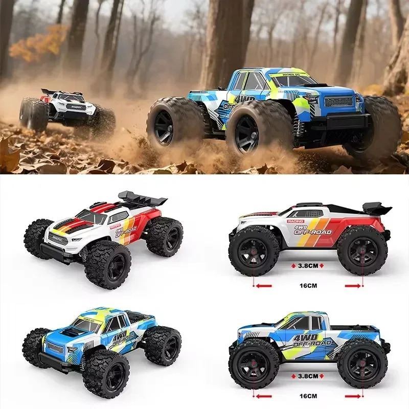 Metalowy samochód wyścigowy 4WD 2.4G do driftu, skala 1:18, podwójna osłona, szybki samochód RC do wyścigów, terenowy, zdalnie sterowany, do jazdy po każdych podłożach i wspinaczki.