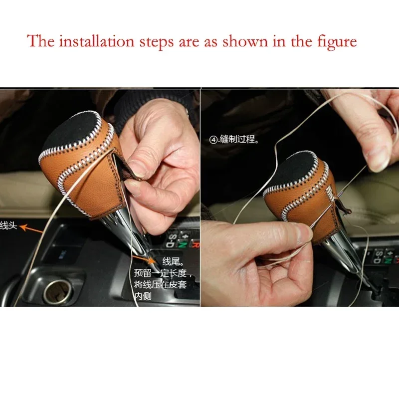 Top Layer Leather Car Gear Shift Collars Cover for Lexus LX300 LX460 LX570 2019 2020 2021 Automatic Gear Head Shift Knob Case