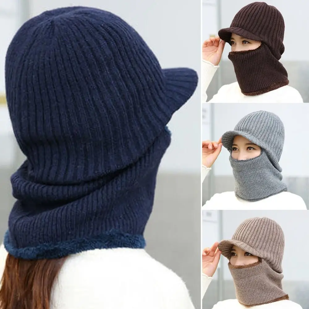 

Fashion Winter Warm Hat Outdoor Riding Thickned Ears Protection Cap Plush Cold Proof Knitted Hat